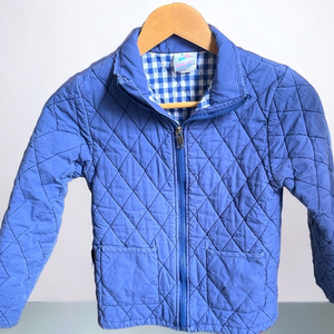 Stitchy Fish Blue Quilted Kids Size 8 (youth) Coat/Jacket,‎ Full Zip up front